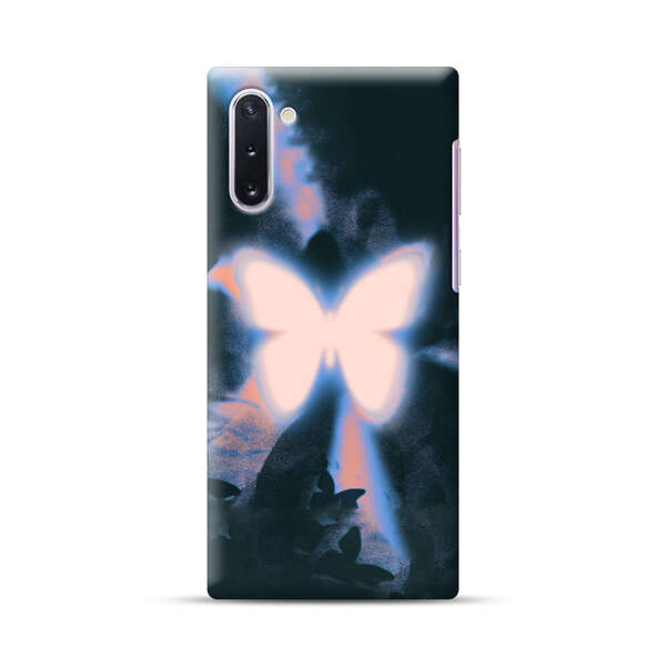 Glowing White Butterfly Samsung Galaxy Note10 Hard Case