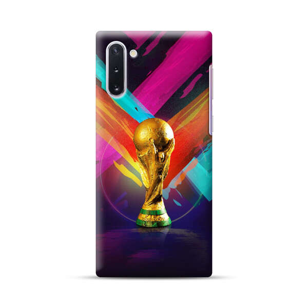 Golden Soccer Trophy with Colorful Abstract Background Samsung Galaxy Note10 Hard Case
