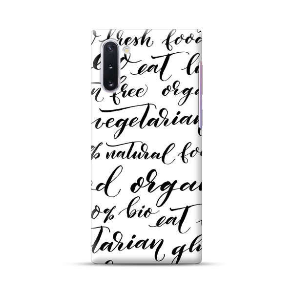 Healthy Food Lifestyle Calligraphy Pattern Samsung Galaxy Note10 Hard Case