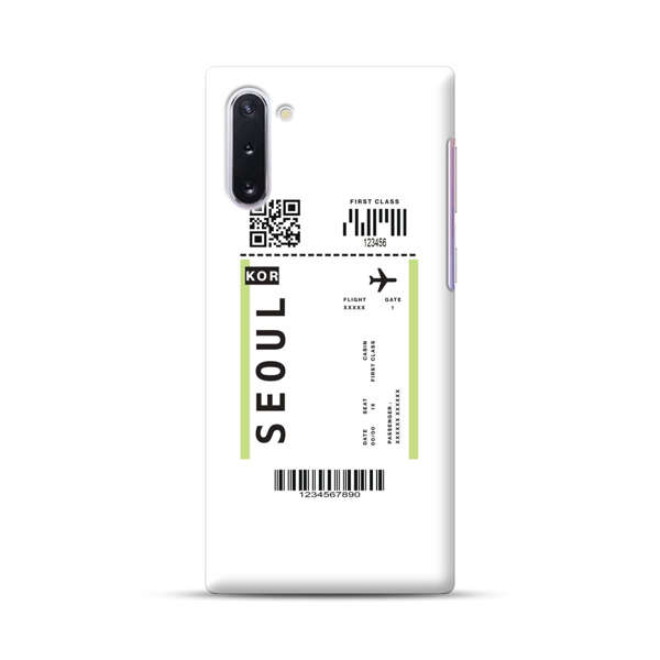 Minimalist Seoul Boarding Pass Samsung Galaxy Note10 Hard Case
