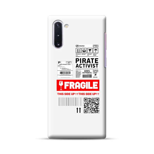 Pirate Activist Fragile Shipping Label Samsung Galaxy Note10 Hard Case