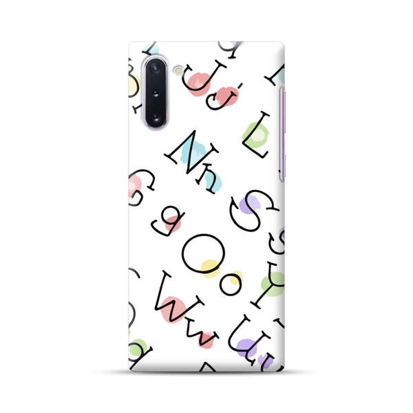 Playful Alphabet Pattern with Colorful Letters Samsung Galaxy Note10 Hard Case