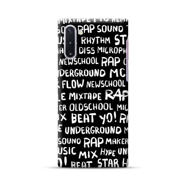 Rap Hip Hop Words Collage Samsung Galaxy Note10 Hard Case
