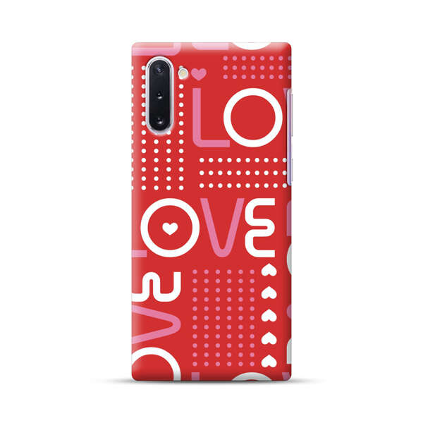 Red Love Typography Pattern Samsung Galaxy Note10 Hard Case