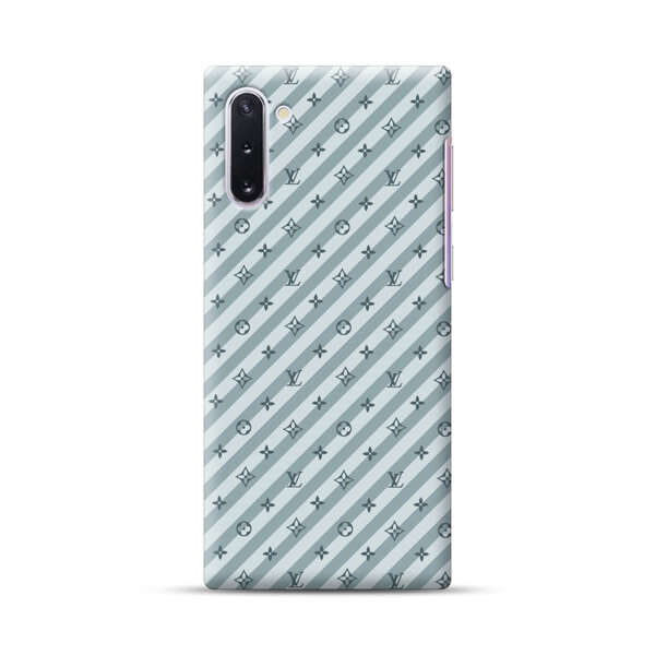 Stylish Blue Diagonal Striped Luxury Logo Pattern Samsung Galaxy Note10 Hard Case