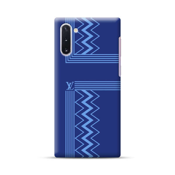 Stylish Geometric Zigzag Pattern in Blue Samsung Galaxy Note10 Hard Case