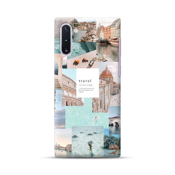 Travel Scenic Collage with Landmarks and Coastline Samsung Galaxy Note10 Hard Case