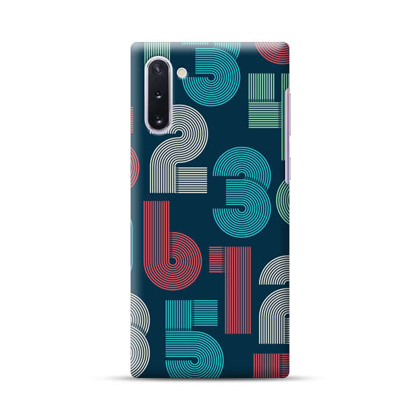 Vibrant Seamless Pattern of Colorful Stylized Numbers Samsung Galaxy Note10 Hard Case