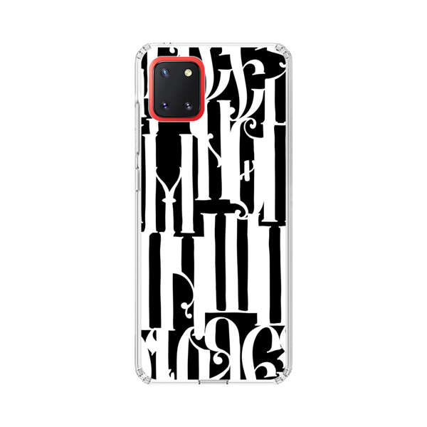 Abstract Black and White Pattern with Ornamental Letters Samsung Galaxy Note10 Lite Case