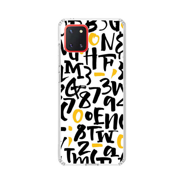 Abstract Typography Letter Number Pattern Samsung Galaxy Note10 Lite Case