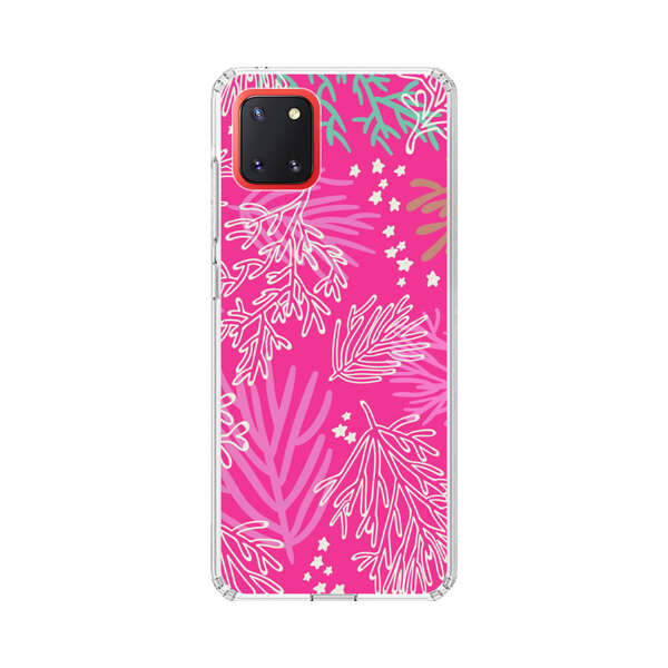 Bright Pink Tropical Leaf Pattern Samsung Galaxy Note10 Lite Case