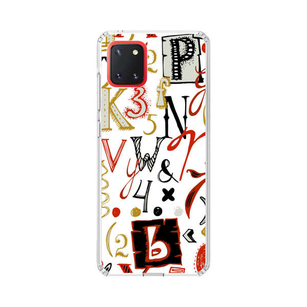 Colorful Hand Drawn Letters and Numbers Pattern Samsung Galaxy Note10 Lite Case