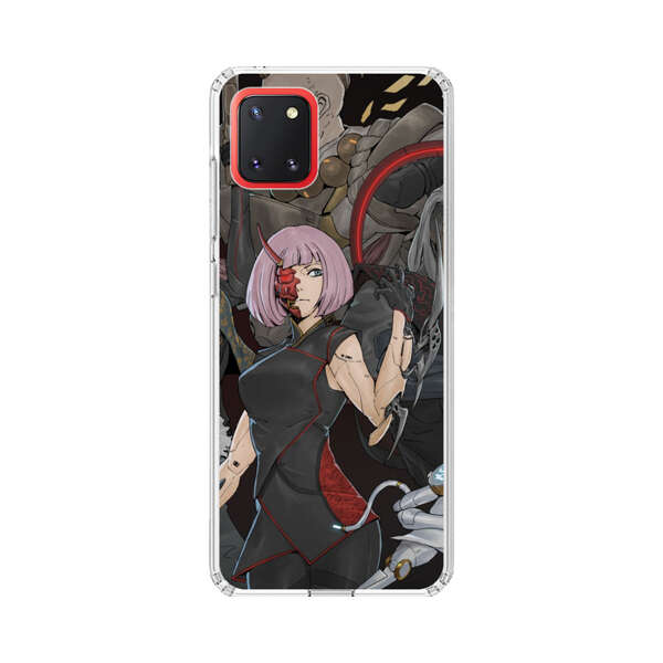 Futuristic Cyberpunk Warriors and Robotic Cat in Dynamic Pose Samsung Galaxy Note10 Lite Case
