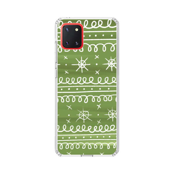 Green White Stars Loop Pattern Samsung Galaxy Note10 Lite Case