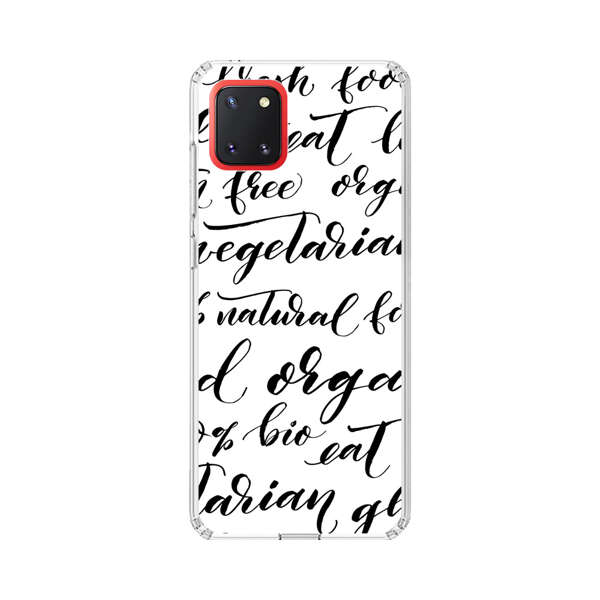 Healthy Food Lifestyle Calligraphy Pattern Samsung Galaxy Note10 Lite Case