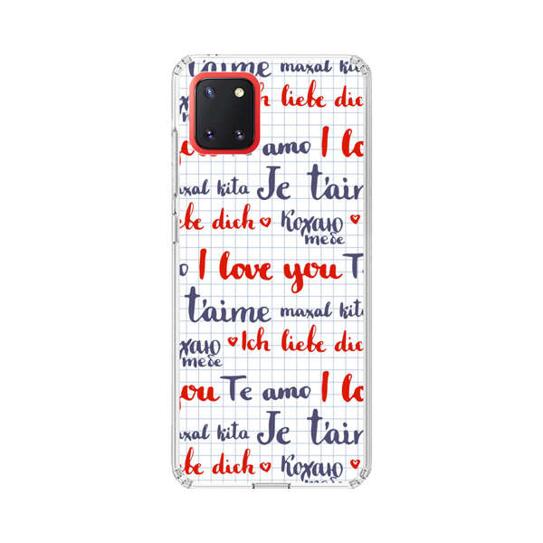 Love Message Multilingual Pattern Samsung Galaxy Note10 Lite Case