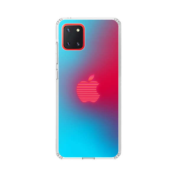 Neon Striped Apple Logo Gradient Background Samsung Galaxy Note10 Lite Case