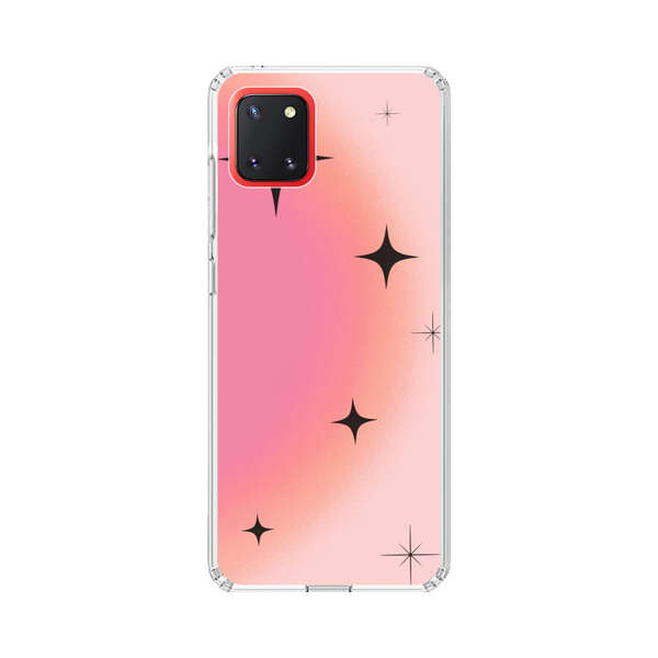 Pink Peach Gradient with Black Stars Samsung Galaxy Note10 Lite Case