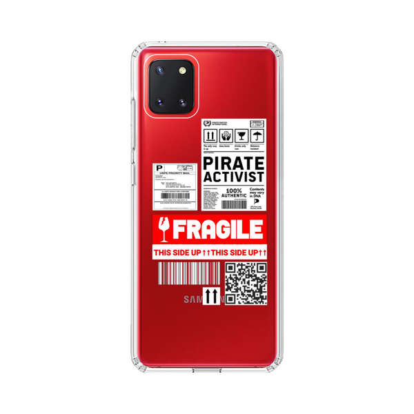 Pirate Activist Fragile Shipping Label Samsung Galaxy Note10 Lite Case
