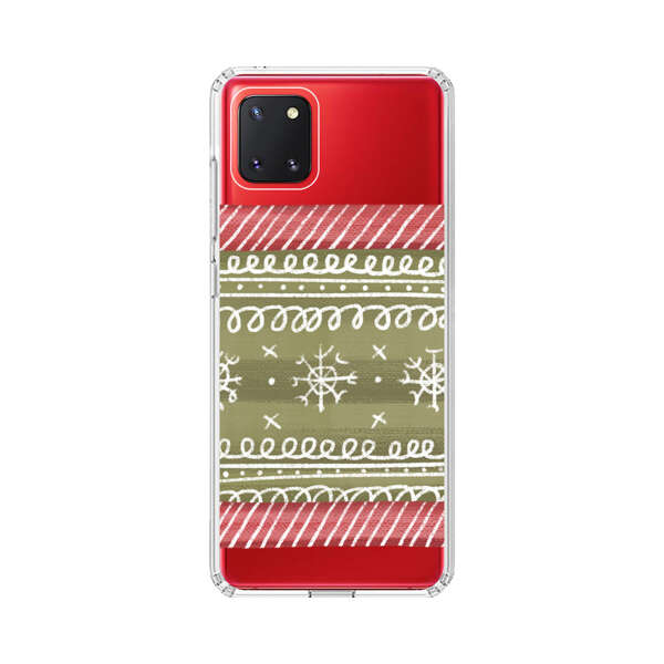 Winter Pattern with Snowflakes and Red Stripes Samsung Galaxy Note10 Lite Case