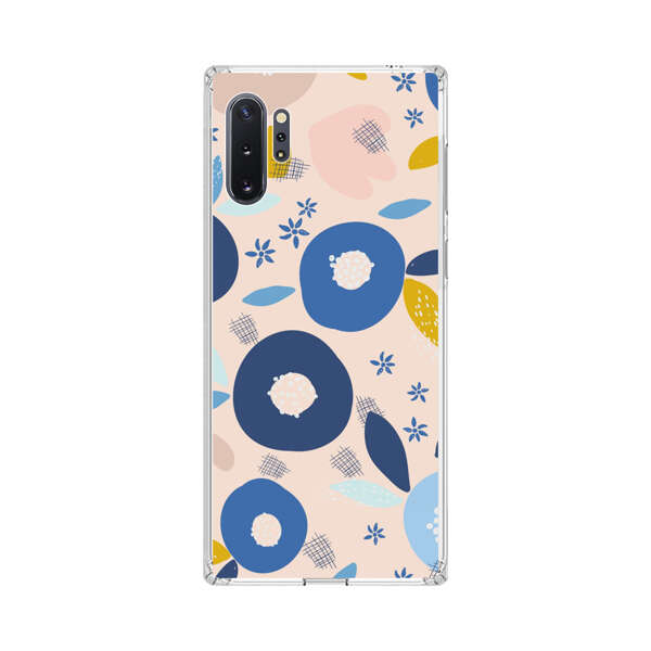 Abstract Floral Pattern with Blue, Pink and Mustard Flowers Samsung Galaxy Note10 Plus Case