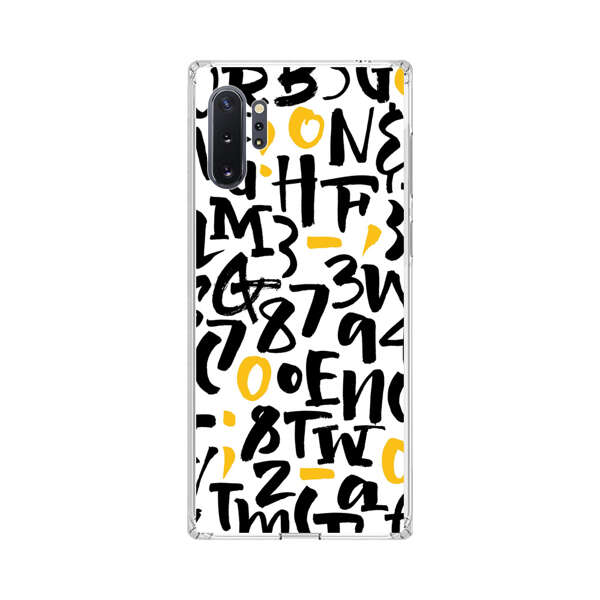 Abstract Typography Letter Number Pattern Samsung Galaxy Note10 Plus Case
