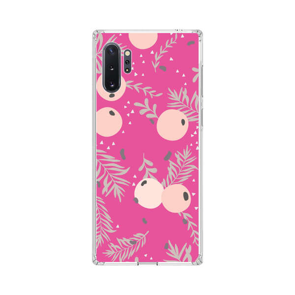 Berries Floral Pattern Pink Background Samsung Galaxy Note10 Plus Case