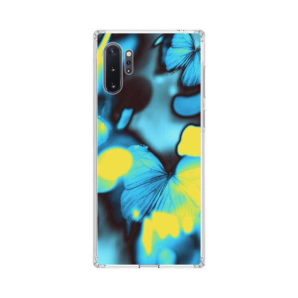 Blue Butterflies Glowing Abstract Background Samsung Galaxy Note10 Plus Case