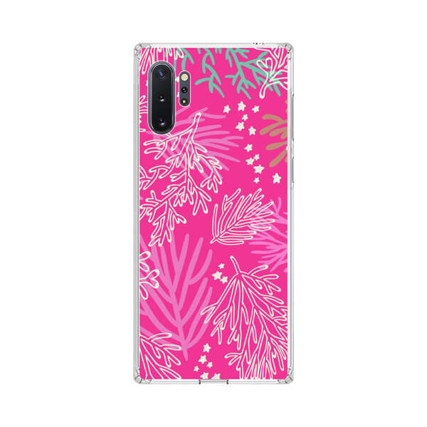 Bright Pink Tropical Leaf Pattern Samsung Galaxy Note10 Plus Case