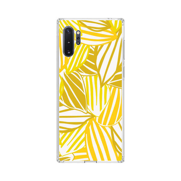 Bright Yellow Striped Tropical Leaves Pattern Samsung Galaxy Note10 Plus Case