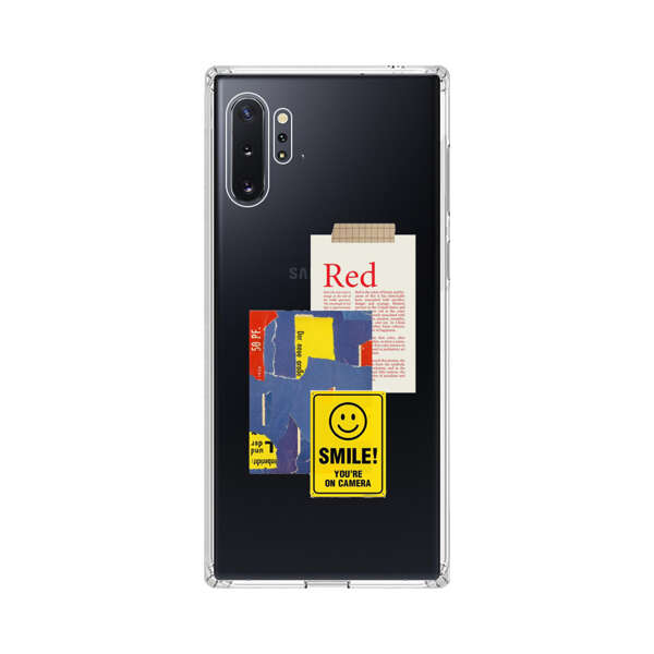 Collage Torn Paper Smiley Face Yellow Sign Samsung Galaxy Note10 Plus Case