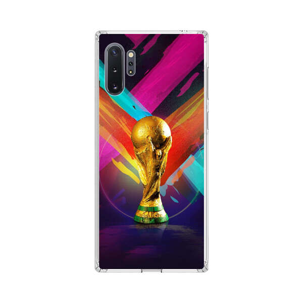 Golden Soccer Trophy with Colorful Abstract Background Samsung Galaxy Note10 Plus Case