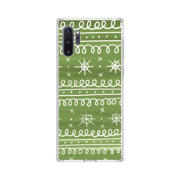 Green White Stars Loop Pattern Samsung Galaxy Note10 Plus Case