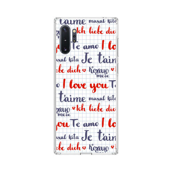 Love Message Multilingual Pattern Samsung Galaxy Note10 Plus Case