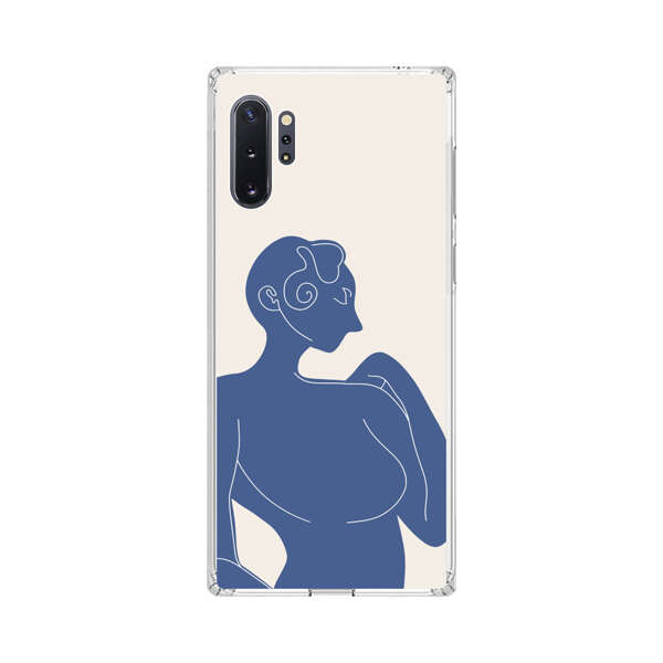 Minimalistic Abstract Female Silhouette Blue Samsung Galaxy Note10 Plus Case