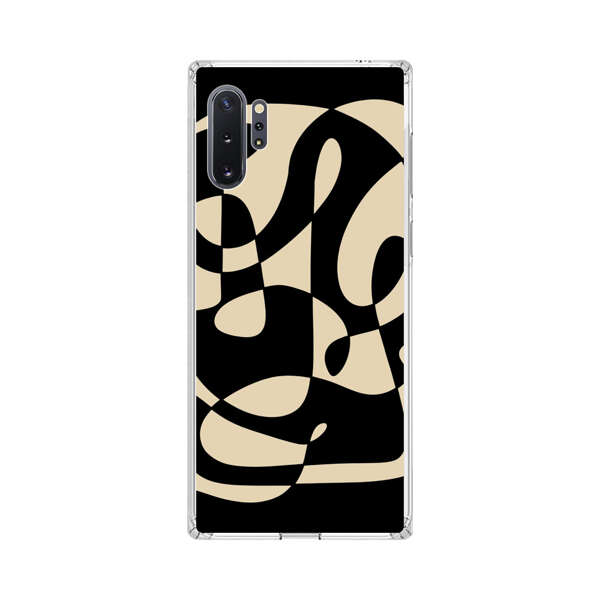 Modern Abstract Beige and Black Geometry Samsung Galaxy Note10 Plus Case