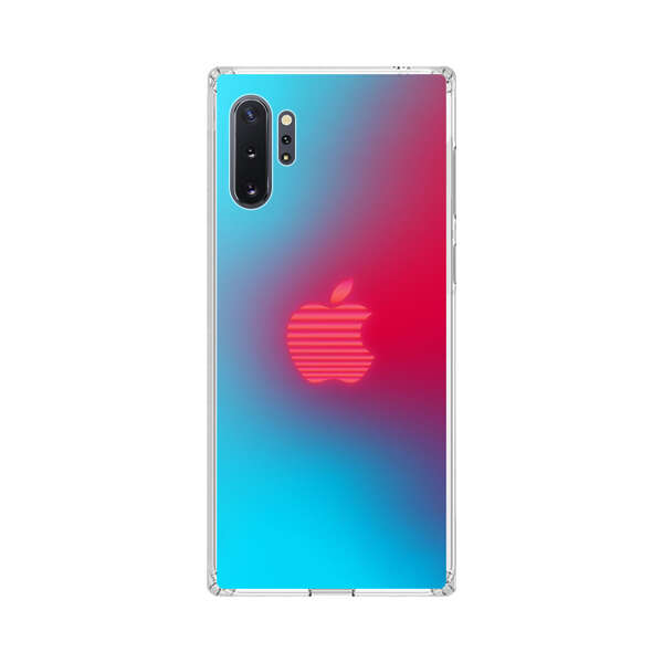 Neon Striped Apple Logo Gradient Background Samsung Galaxy Note10 Plus Case