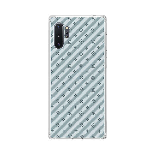 Stylish Blue Diagonal Striped Luxury Logo Pattern Samsung Galaxy Note10 Plus Case