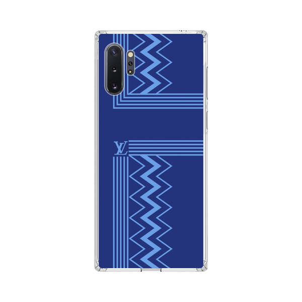 Stylish Geometric Zigzag Pattern in Blue Samsung Galaxy Note10 Plus Case