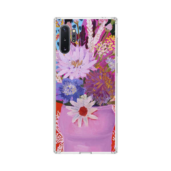 Vibrant Floral Bouquet in Pink Vase Samsung Galaxy Note10 Plus Case