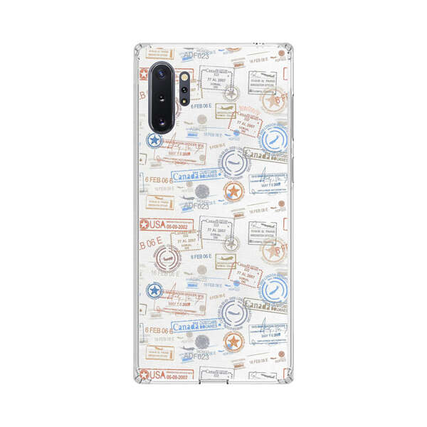 Vintage Passport Stamps Pattern Samsung Galaxy Note10 Plus Case