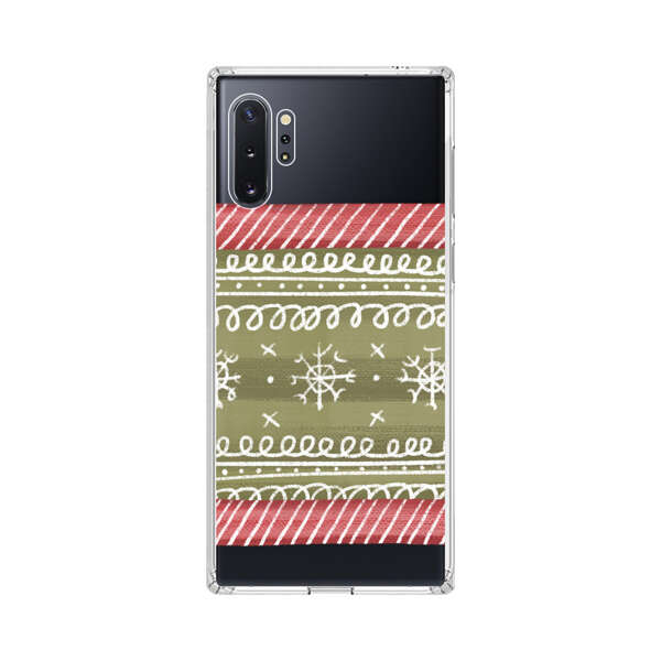 Winter Pattern with Snowflakes and Red Stripes Samsung Galaxy Note10 Plus Case