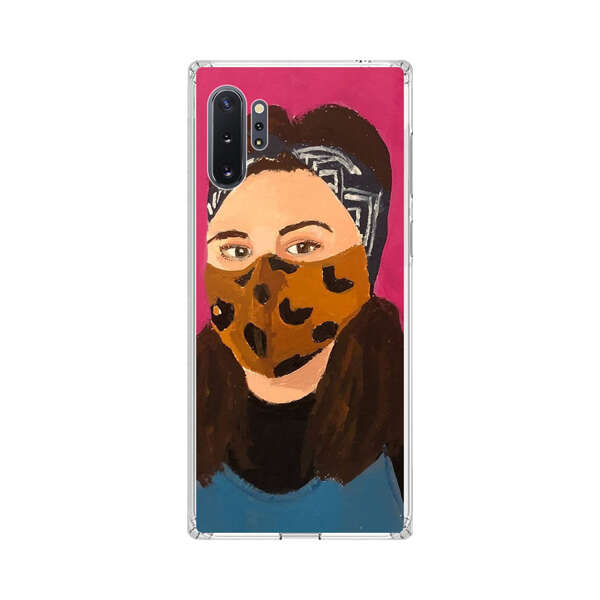 Woman Leopard Print Face Mask Samsung Galaxy Note10 Plus Case