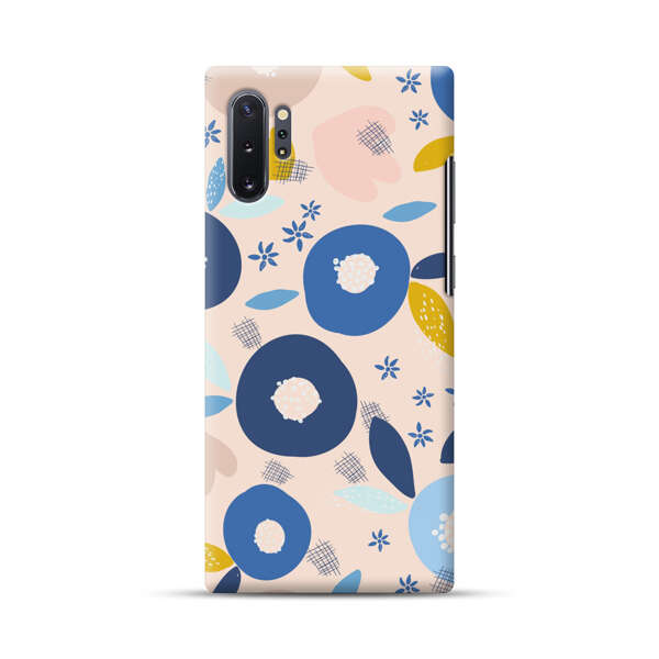 Abstract Floral Pattern with Blue, Pink and Mustard Flowers Samsung Galaxy Note10 Plus Hard Case