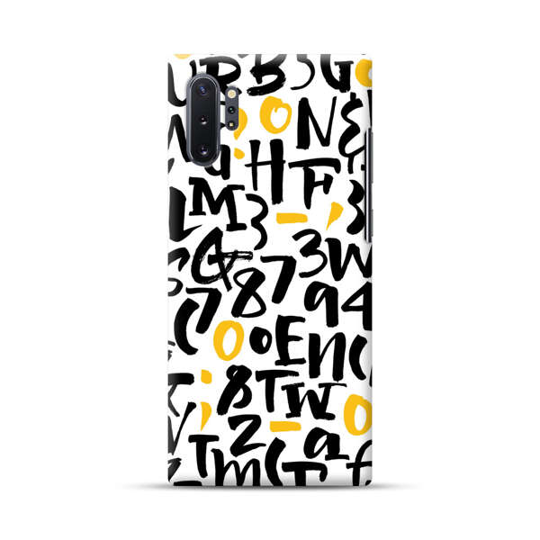 Abstract Typography Letter Number Pattern Samsung Galaxy Note10 Plus Hard Case
