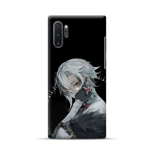 Anime Character with Silver Hair and Dark Feathers Samsung Galaxy Note10 Plus Hard Case