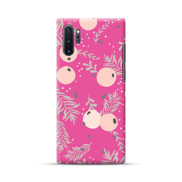 Berries Floral Pattern Pink Background Samsung Galaxy Note10 Plus Hard Case