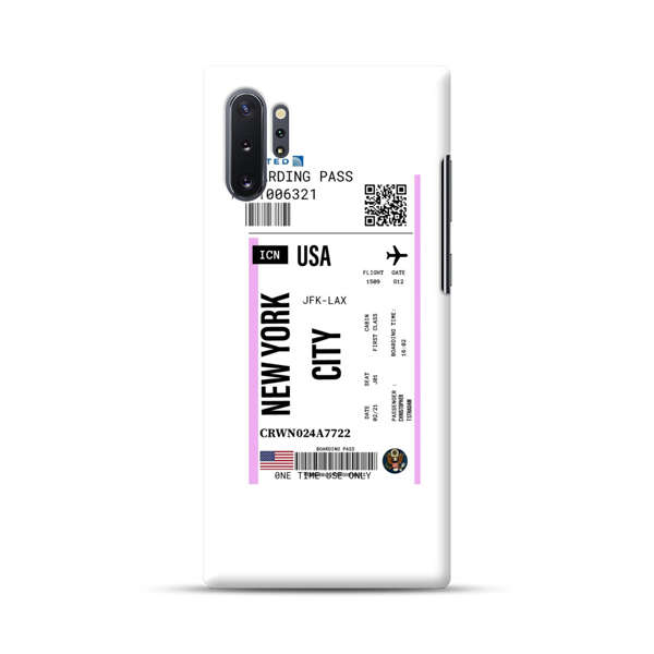 Boarding Pass New York City Flight Ticket Samsung Galaxy Note10 Plus Hard Case