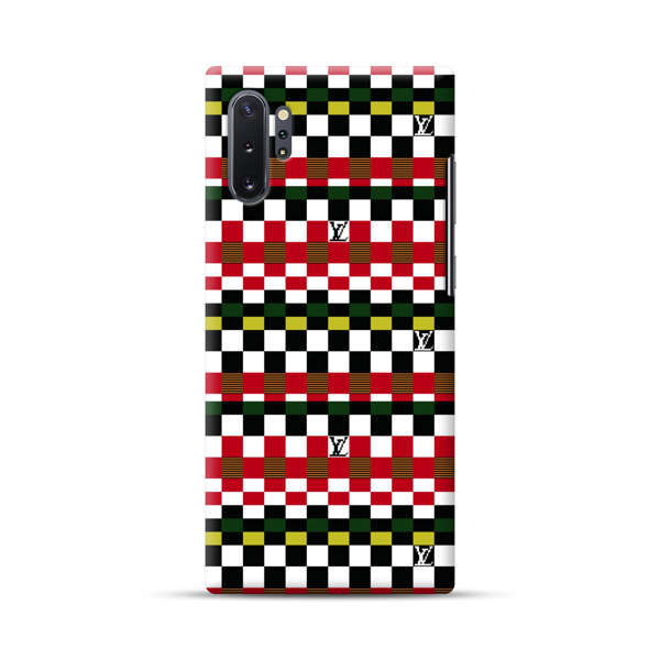 Colorful Checkerboard Stripes Pattern Samsung Galaxy Note10 Plus Hard Case