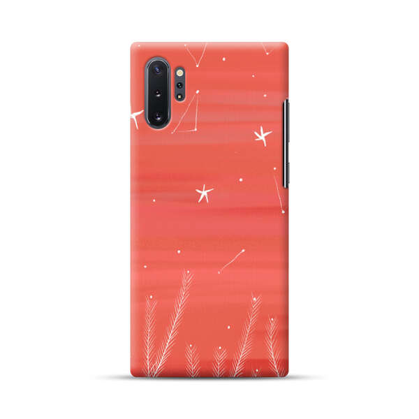 Coral Night Sky with Stars and Plants Samsung Galaxy Note10 Plus Hard Case